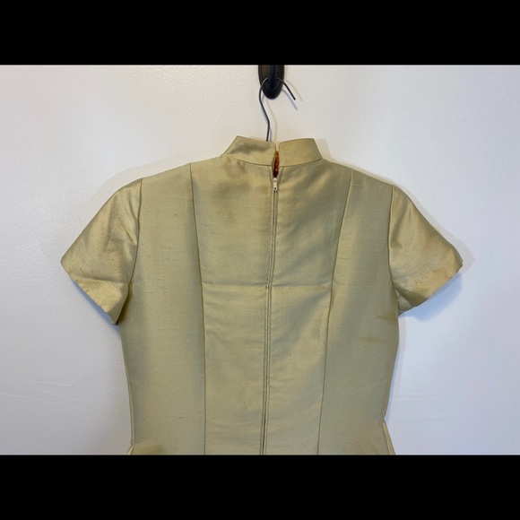 SOLD! Vintage Handmade Mandarin Collar Bejeweled Dress - Picture 7 of 9